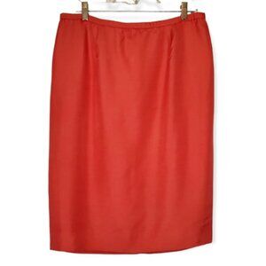 Dana Buchman Coral Pink Silk Wool Pencil Skirt